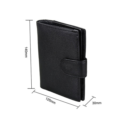 Antimagnet RFID Genuine Leather Wallet / Passport Package / Cowhide Card Slot for man(Black) - Antimagnetic RFID Package by buy2fix | Online Shopping UK | buy2fix