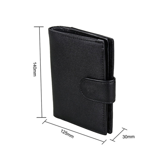 Antimagnet RFID Genuine Leather Wallet / Passport Package / Cowhide Card Slot for man(Black) by buy2fix