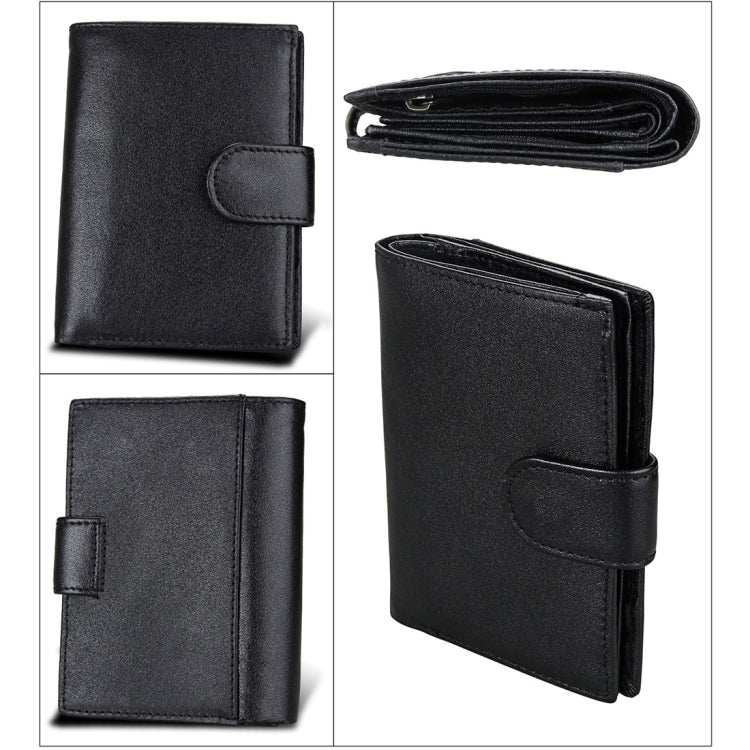 Antimagnet RFID Genuine Leather Wallet / Passport Package / Cowhide Card Slot for man(Black) - Antimagnetic RFID Package by buy2fix | Online Shopping UK | buy2fix