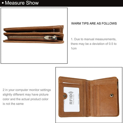 8231 Antimagnetic RFID Men Fashion Crazy Horse Textyure Genuine Leather Wallet Card Bag(Brown) by buy2fix