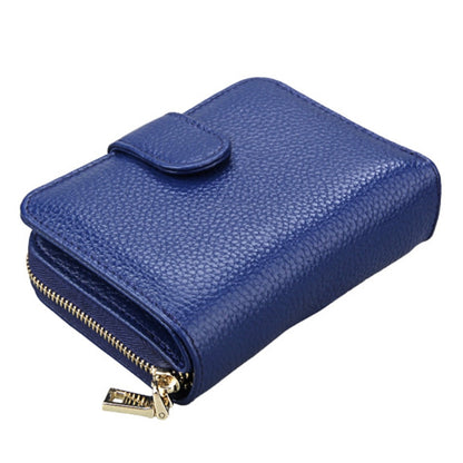 KB132 Female Style Full Grain Cow Leather Multifunctional RFID Wallet/ Card Bag/ Driving License Package(Blue) by buy2fix
