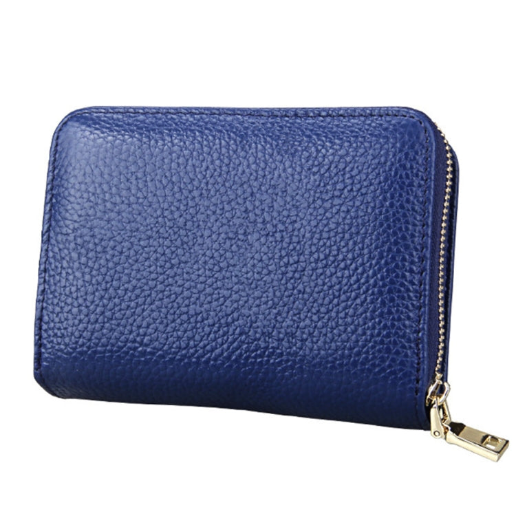 KB132 Female Style Full Grain Cow Leather Multifunctional RFID Wallet/ Card Bag/ Driving License Package(Blue) by buy2fix