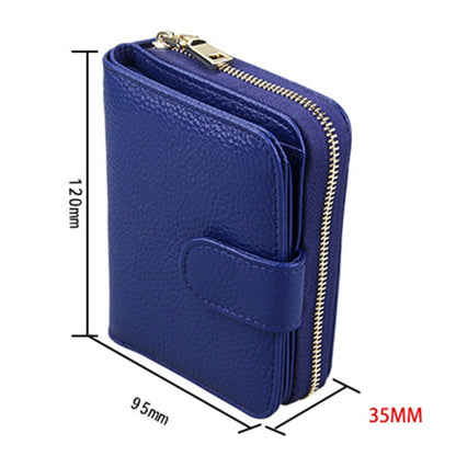 KB132 Female Style Full Grain Cow Leather Multifunctional RFID Wallet/ Card Bag/ Driving License Package(Blue) by buy2fix