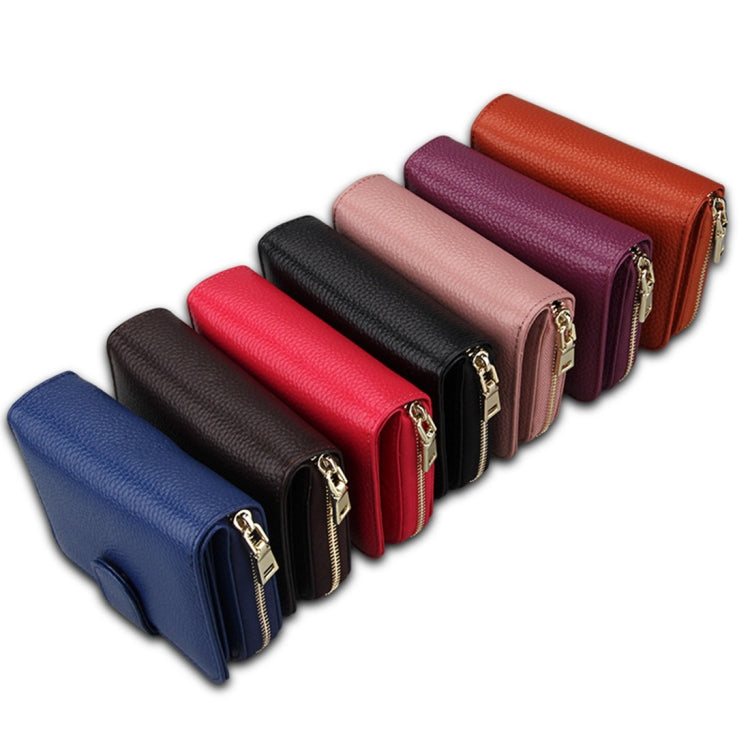 KB132 Female Style Full Grain Cow Leather Multifunctional RFID Wallet/ Card Bag/ Driving License Package(Blue) by buy2fix