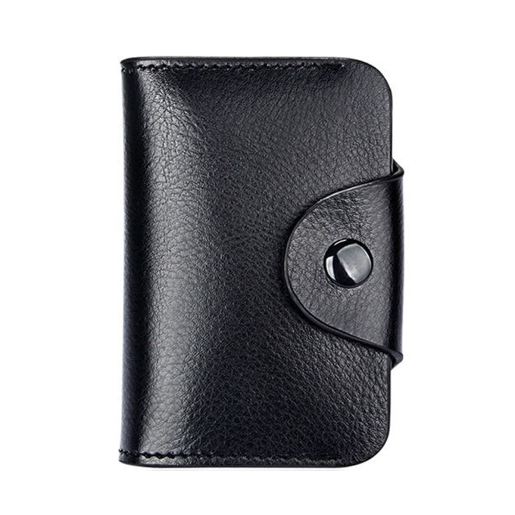 KB39 Simple Fashion Genuine leather Organ Card Bag Candy Color Card Package(Black) by buy2fix