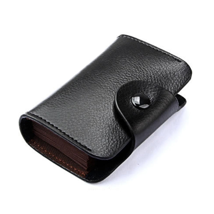 KB39 Simple Fashion Genuine leather Organ Card Bag Candy Color Card Package(Black) by buy2fix