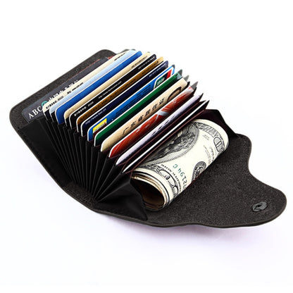 KB39 Simple Fashion Genuine leather Organ Card Bag Candy Color Card Package(Black) by buy2fix