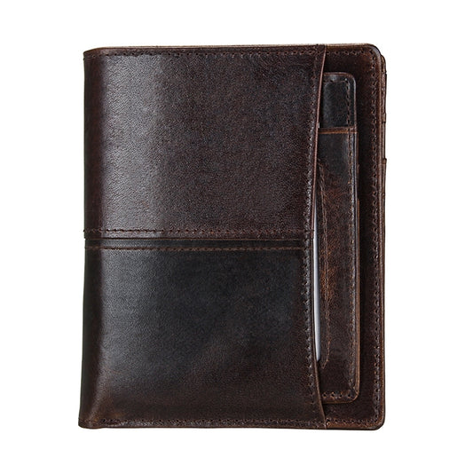 8232 Antimagnetic RFID Men Oil Wax Leather Wallet with Detachable Card Holder by buy2fix