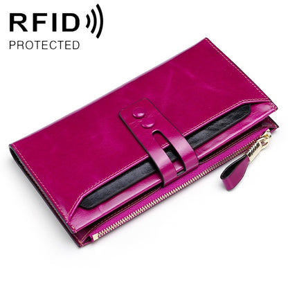 8239 Antimagnetic RFID Multi-function Leather Lady Wallet Large-capacity Purse with Detachable Card Holder (Rose Purple) - Home & Garden by buy2fix | Online Shopping UK | buy2fix