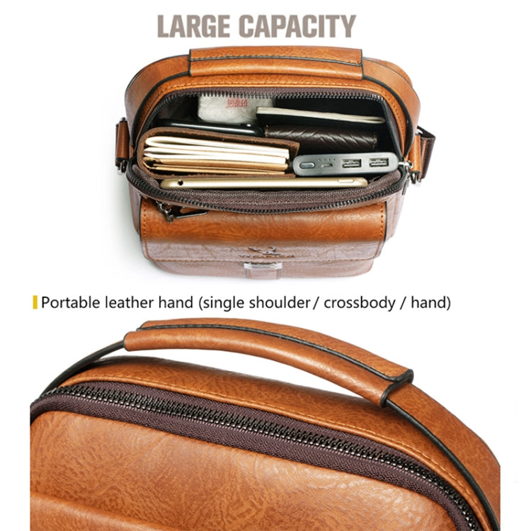 WEIXIER 8683 Large Capacity Retro PU Leather Men Business Handbag Crossbody Bag (Light Brown) - Crossbody Bags by WEIXIER | Online Shopping UK | buy2fix