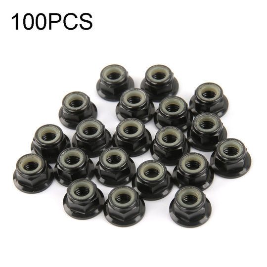 100 pièces iFlight M5 CW 6061 écrous à vis de moteur en aluminium insert en nylon écrou à bride autobloquant pour moteur de drone de course RC FPV (noir)