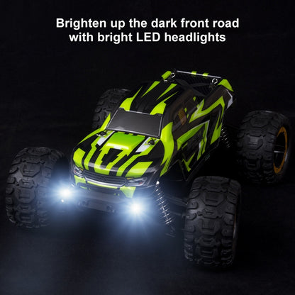 SG-1601 Brush Version 2.4G Remote Control Competitive Bigfoot Off-road Vehicle 1:16 Sturdy and Playable Four-wheel Drive Toy Car Model with LED Headlights & Head-up Wheels (Green) - RC Cars by buy2fix | Online Shopping UK | buy2fix