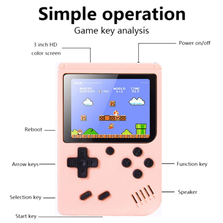 MK800 3.0 inch Macaron Mini Retro Classic Handheld Game Console for Kids Built-in 800 Games, Support AV Output (Blue) - Pocket Console by buy2fix | Online Shopping UK | buy2fix