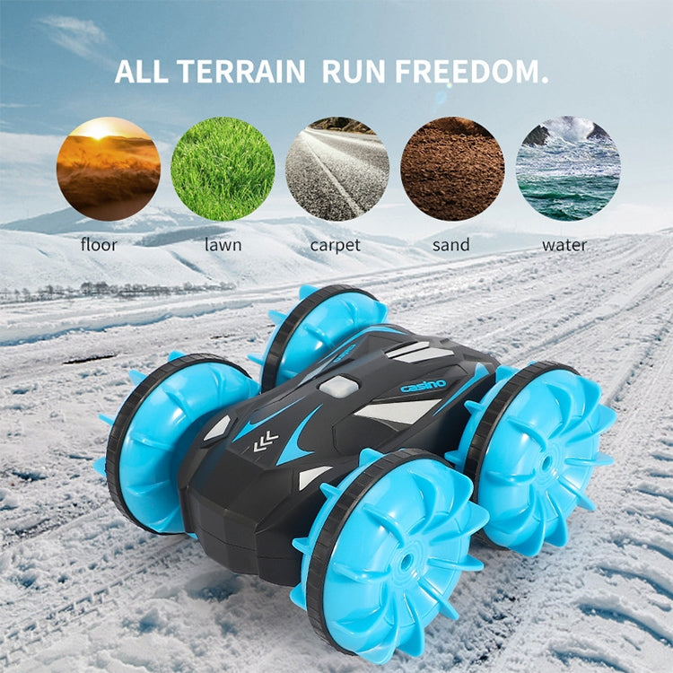 2.4G RC Stunt Car Land Water Double Side Amphibious Elves Simulate Remote Control Vehicle Toy (Blue) - RC Cars by buy2fix | Online Shopping UK | buy2fix