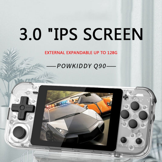 Powkiddy Q90 3.0 inch IPS Screen Retro Joystick Handheld Game Console with 16GB Memory (White) by buy2fix