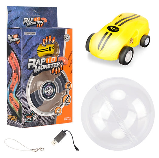 S618 360 Degree Rotary Mini High Speed Laser Pocket Car Racing Model Vehicle Toy(Yellow) by buy2fix