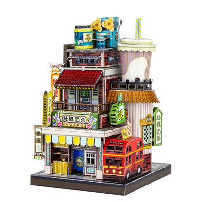 3D Metal Assembled Model Creative DIY Handmade Art House, Style: Milk Tea Shop - DIY Developmental Toys by buy2fix | Online Shopping UK | buy2fix