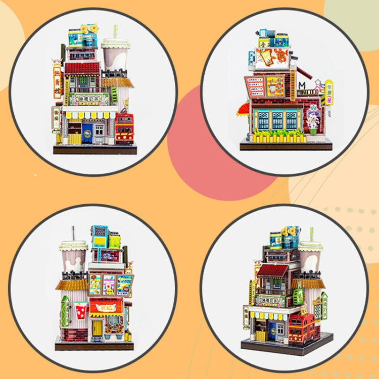 3D Metal Assembled Model Creative DIY Handmade Art House, Style: Milk Tea Shop - DIY Developmental Toys by buy2fix | Online Shopping UK | buy2fix