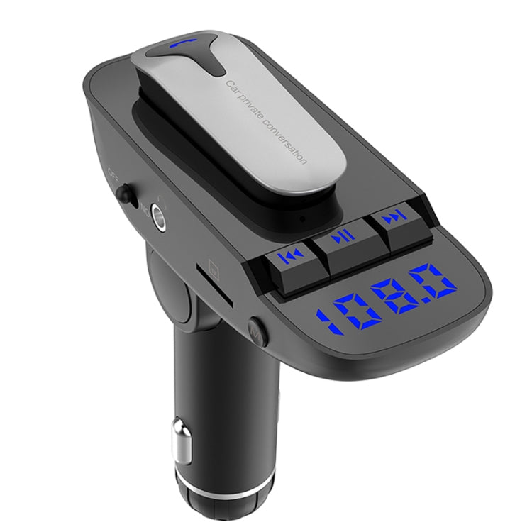 ER9 2 in 1 Hands-Free Calling Car Kit Wireless Bluetooth Headset Dual USB Charger FM Transmitter MP3 Music Player - Bluetooth Car Kits by buy2fix | Online Shopping UK | buy2fix