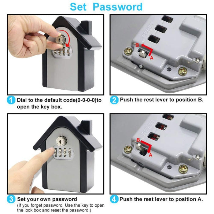 Hut Shape Password Lock Storage Box Security Box Wall Cabinet Safety Box, with 1 Key(Green) - Security by buy2fix | Online Shopping UK | buy2fix