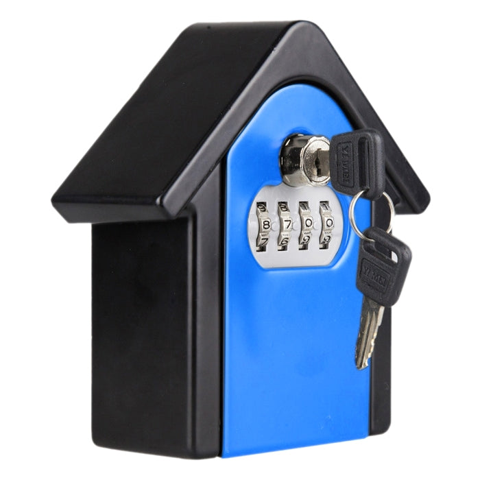 Hut Shape Password Lock Storage Box Security Box Wall Cabinet Safety Box, with 1 Key(Blue) - Security by buy2fix | Online Shopping UK | buy2fix