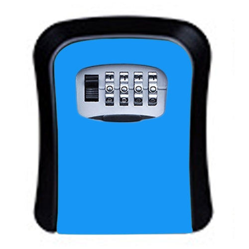 Password Lock Metal Storage Box Door Security Box Wall Cabinet Key Safety Box(Blue) by buy2fix