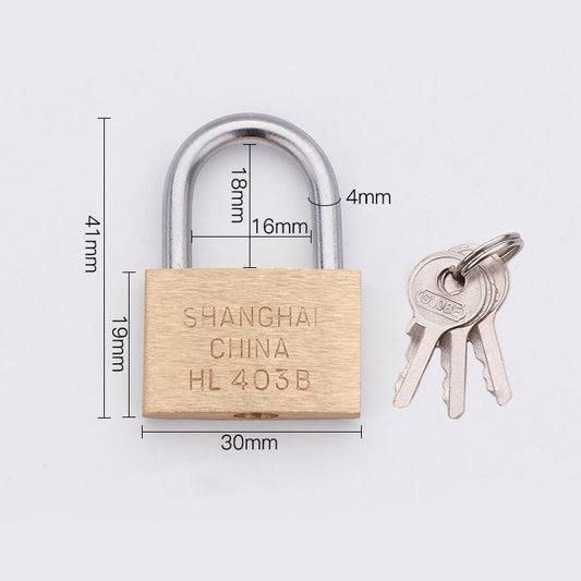 Copper Padlock Small Lock, Style: Short Lock Beam, 30mm Not Open by buy2fix