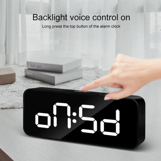 XM905 Multifunctional Voice-activated Alarm Clock LED Electronic Wall Clock (Black) by buy2fix
