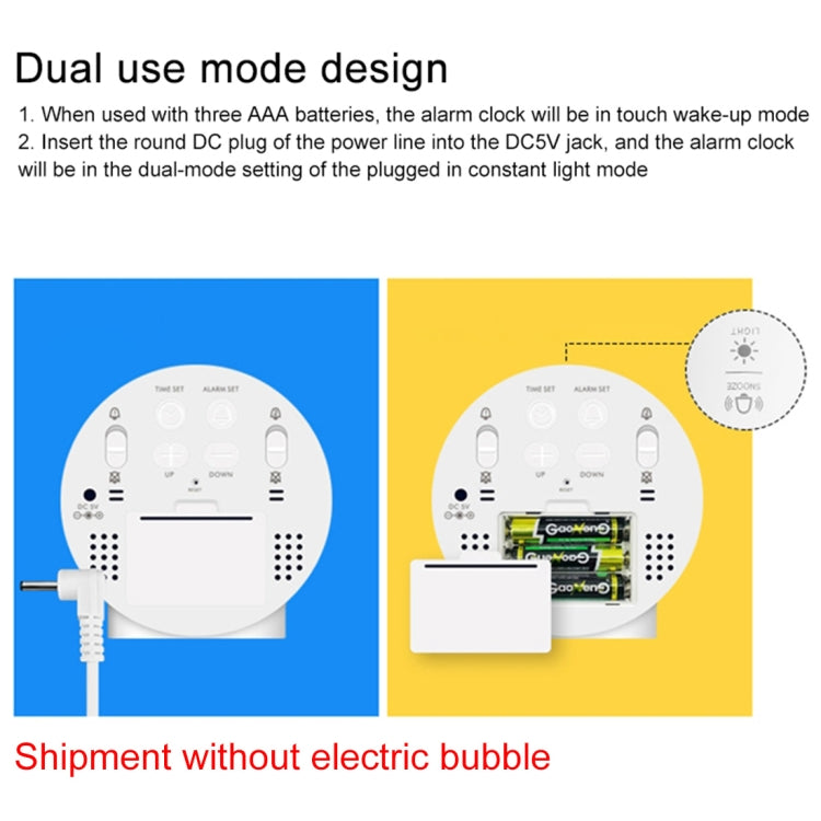 8816 LED Mirror Round Dual-purpose Alarm Clock (White) by buy2fix