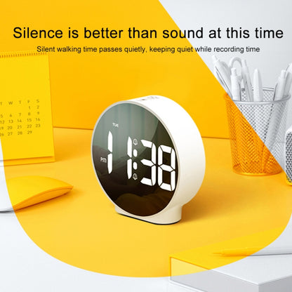 8816 LED Mirror Round Dual-purpose Alarm Clock (White) by buy2fix
