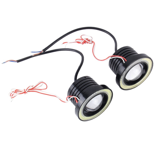 3.0 inch DC 12V 10W 900LM 6500K Car Angel Eyes Fog Lamp Foglight(White Light + White Light) by buy2fix