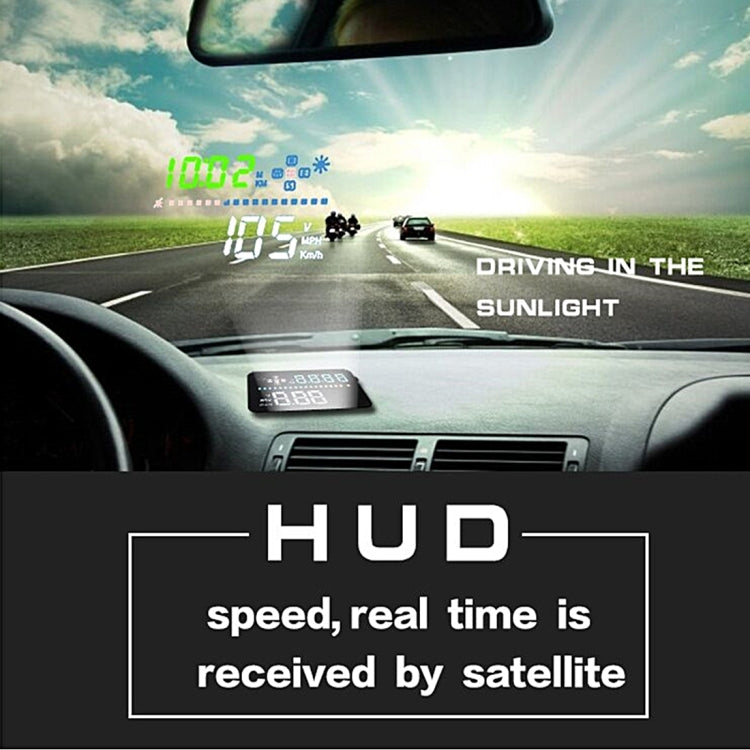 A3 3.5 inch Car GPS HUD / OBD Vehicle-mounted Gator Automotive Head Up Display Security System with Multi-color LED, Support Car Speed & Local Real Time & Driving Direction / Distance / Time & Voltage ... Sensor, Mile Switching, Over Speed Alarm Functions - Head Up Display System by buy2fix | Online Shopping UK | buy2fix