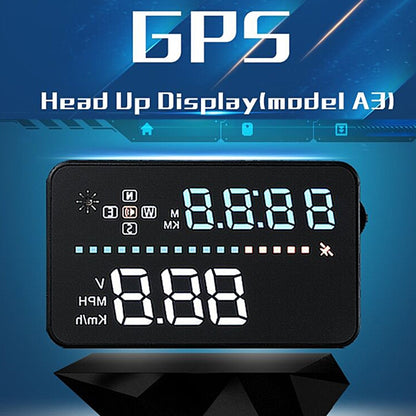 A3 3.5 inch Car GPS HUD / OBD Vehicle-mounted Gator Automotive Head Up Display Security System with Multi-color LED, Support Car Speed & Local Real Time & Driving Direction / Distance / Time & Voltage ... Sensor, Mile Switching, Over Speed Alarm Functions - Head Up Display System by buy2fix | Online Shopping UK | buy2fix