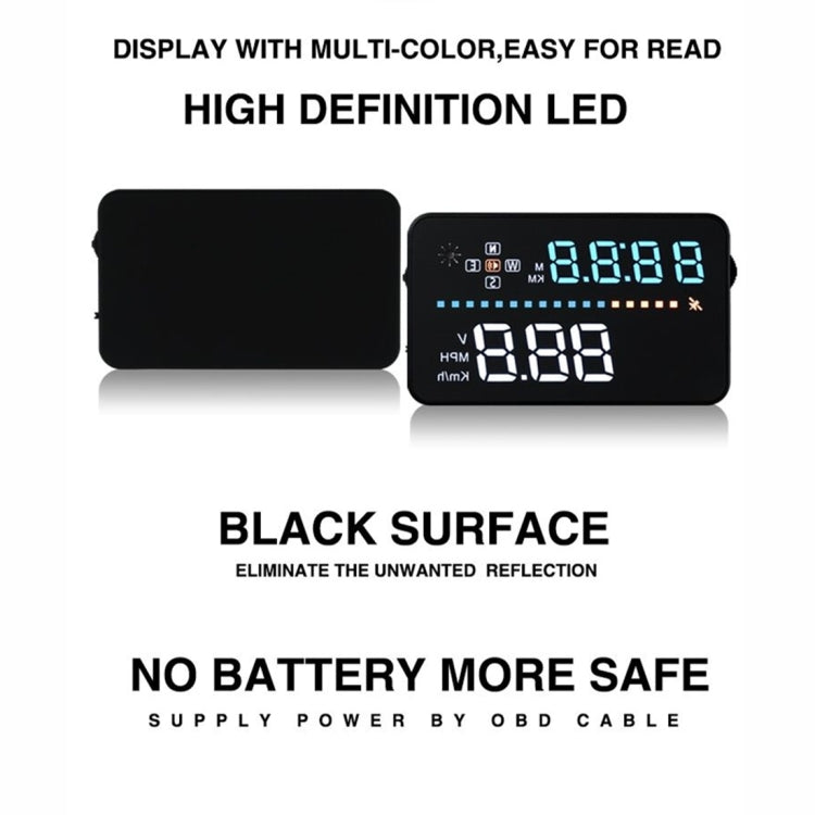 A3 3.5 inch Car GPS HUD / OBD Vehicle-mounted Gator Automotive Head Up Display Security System with Multi-color LED, Support Car Speed & Local Real Time & Driving Direction / Distance / Time & Voltage ... Sensor, Mile Switching, Over Speed Alarm Functions - Head Up Display System by buy2fix | Online Shopping UK | buy2fix