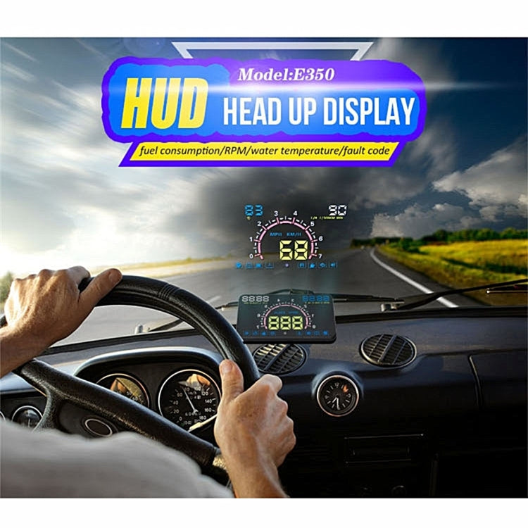 E350 5.8 inch Car HUD / OBD2 Vehicle-mounted Gator Automotive Head Up Display Security System with Multi-color LED, Support Car Real Speed & Turn Speed & Water Temperature & Oil Consumption & Driving  ... peed Alarm, Mile Switching, Light Sensor Functions - Head Up Display System by buy2fix | Online Shopping UK | buy2fix