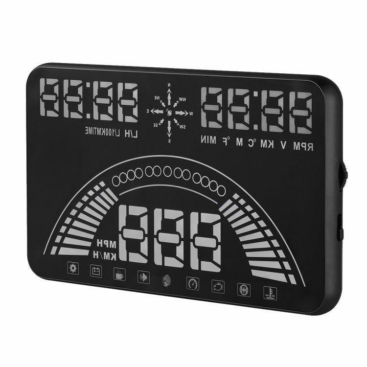 S7 5.8 inch Car GPS HUD / OBD2 Vehicle-mounted Gator Automotive Head Up Display Security System with Dual Display, Support Car Local Real Time & Real Speed & Turn Speed & Water Temperature & Oil Consu ... peed Alarm, Mile Switching, Light Sensor Functions - Head Up Display System by buy2fix | Online Shopping UK | buy2fix