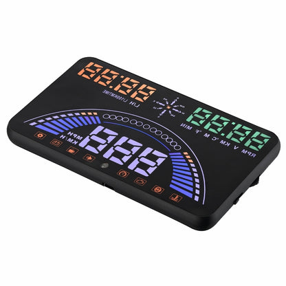 S7 5.8 inch Car GPS HUD / OBD2 Vehicle-mounted Gator Automotive Head Up Display Security System with Dual Display, Support Car Local Real Time & Real Speed & Turn Speed & Water Temperature & Oil Consu ... peed Alarm, Mile Switching, Light Sensor Functions - Head Up Display System by buy2fix | Online Shopping UK | buy2fix