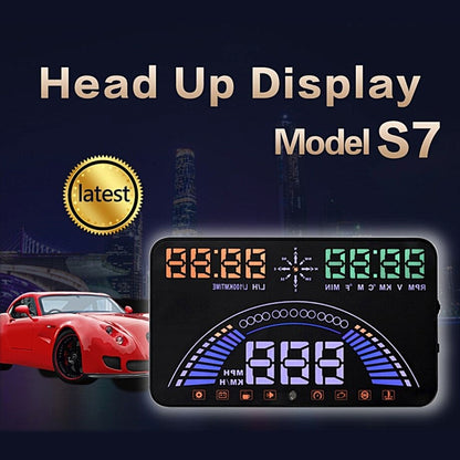 S7 5.8 inch Car GPS HUD / OBD2 Vehicle-mounted Gator Automotive Head Up Display Security System with Dual Display, Support Car Local Real Time & Real Speed & Turn Speed & Water Temperature & Oil Consu ... peed Alarm, Mile Switching, Light Sensor Functions - Head Up Display System by buy2fix | Online Shopping UK | buy2fix