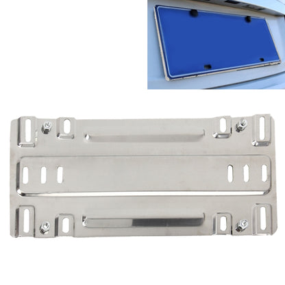 Stainless Steel License Plate Bracket Vehicle License Plate Bracket Bottom Plate Automobile License Plate Conversion Frame(Silver) - License Plate Covers & Frames by buy2fix | Online Shopping UK | buy2fix