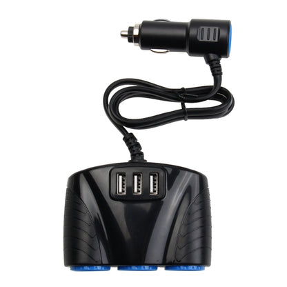 12-24V 3.1A 3 USB Ports & 3 Car Cigarette Lighter Sockets Car Charger - Cigar Socket by buy2fix | Online Shopping UK | buy2fix