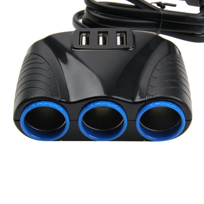 12-24V 3.1A 3 USB Ports & 3 Car Cigarette Lighter Sockets Car Charger - Cigar Socket by buy2fix | Online Shopping UK | buy2fix