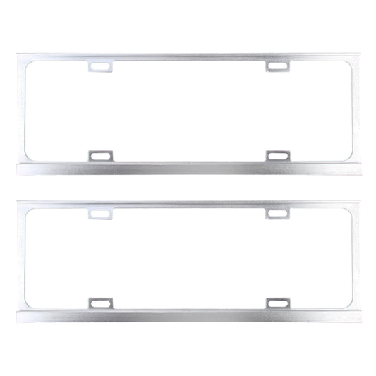 2 PCS Car License Plate Frames Car Styling License Plate Frame Magnesium Alloy Universal License Plate Holder Car Accessories(Silver) by buy2fix