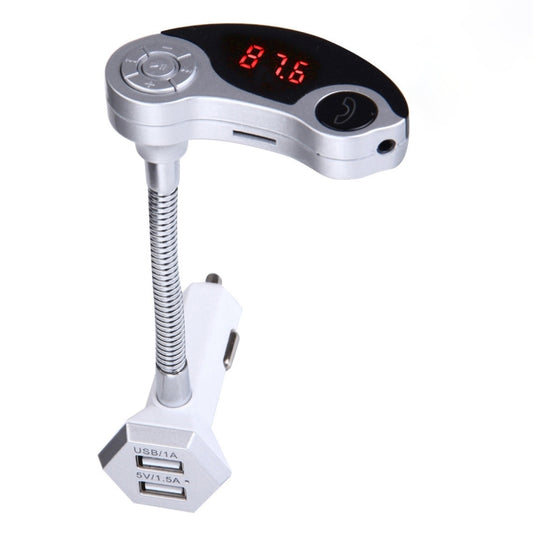 GT86 Dual USB Charger Car Bluetooth FM Transmitter Kit, Support LCD Display / TF Card Music Play / Hands-free(Silver) - Bluetooth Car Kits by buy2fix | Online Shopping UK | buy2fix
