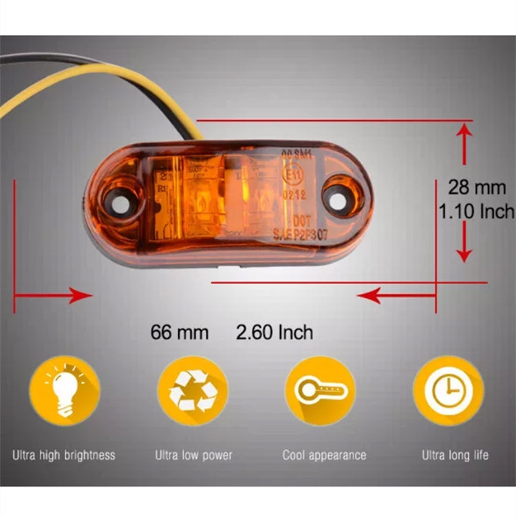 10 PCS Car Truck Trailer Piranha LED Side Marker Indicator Lights Bulb Lamp, Light Color: Yellow - Clearance Lights by buy2fix | Online Shopping UK | buy2fix