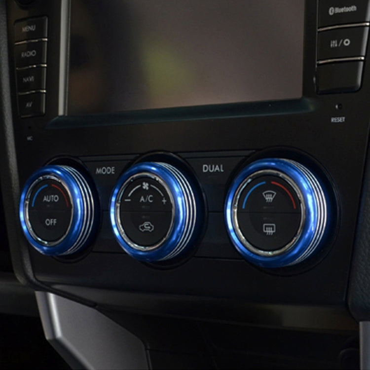 3 PCS Car Aluminum Air Conditioner Knob Case For Subaru(Blue) by buy2fix