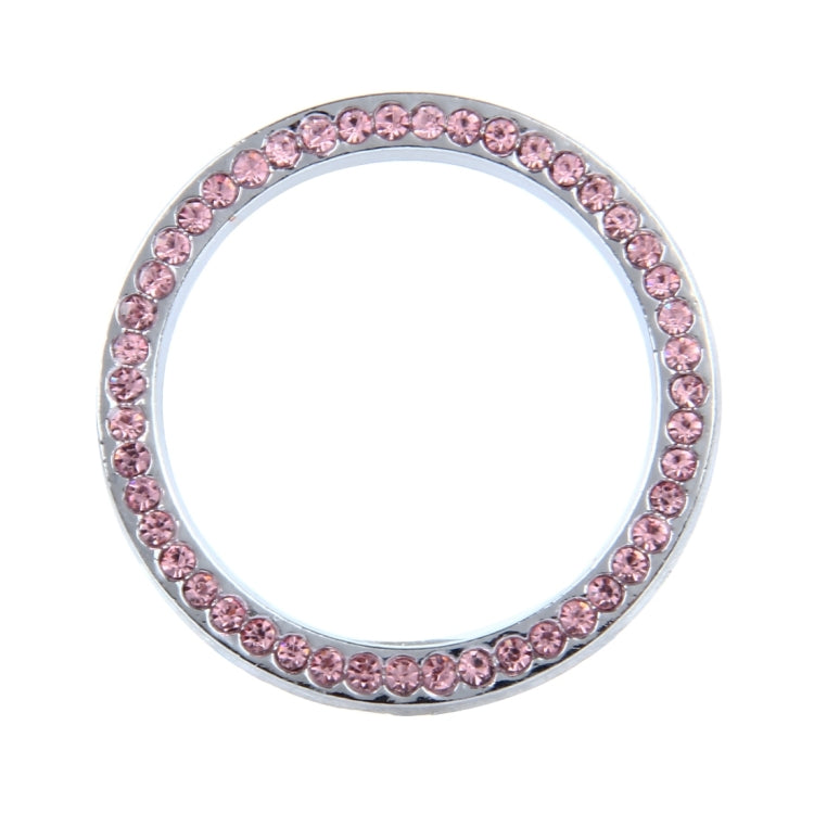 Universal Car Aluminum Steering Wheel Decoration Ring with Diamond For Start Stop Engine System(Pink) - Decoration Rings by buy2fix | Online Shopping UK | buy2fix