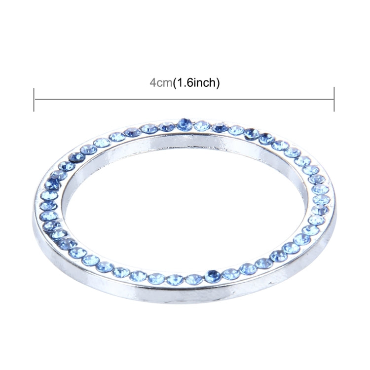 Universal Car Aluminum Steering Wheel Decoration Ring with Diamond For Start Stop Engine System(Blue) - Decoration Rings by buy2fix | Online Shopping UK | buy2fix