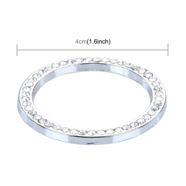 Universal Car Aluminum Steering Wheel Decoration Ring with Diamond For Start Stop Engine System(Silver) - Decoration Rings by buy2fix | Online Shopping UK | buy2fix