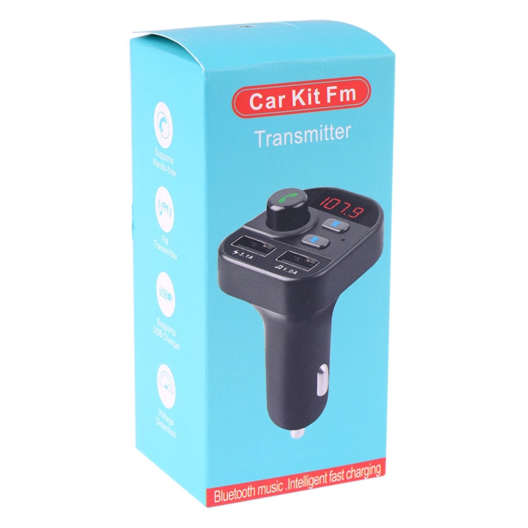 805E Dual USB Charging Bluetooth FM Transmitter MP3 Music Player Car Kit, Support Hands-Free Call  & Read TF Card / U Disk Music(Black) - Bluetooth Car Kits by buy2fix | Online Shopping UK | buy2fix