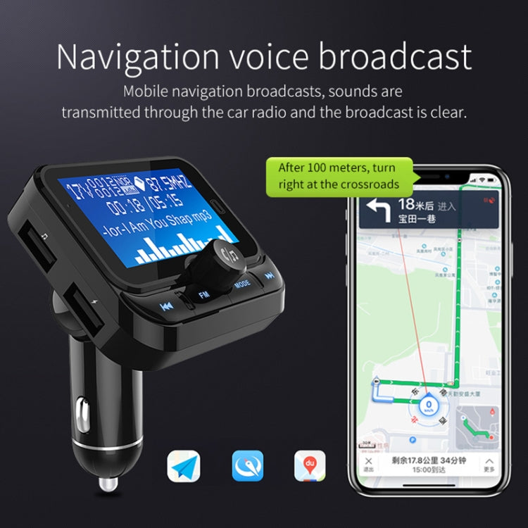 BC32 Dual USB Charging Bluetooth Hand-free Car Charger FM Transmitter MP3 Music Player Car Kit, Support Hands-Free Call & Micro SD Recording & Voltage Detection - Bluetooth Car Kits by buy2fix | Online Shopping UK | buy2fix